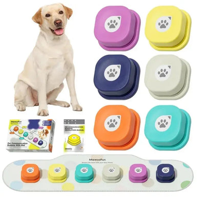 Recordable Dog Training Buttons and Mat for Enhanced Canine Communication and Training