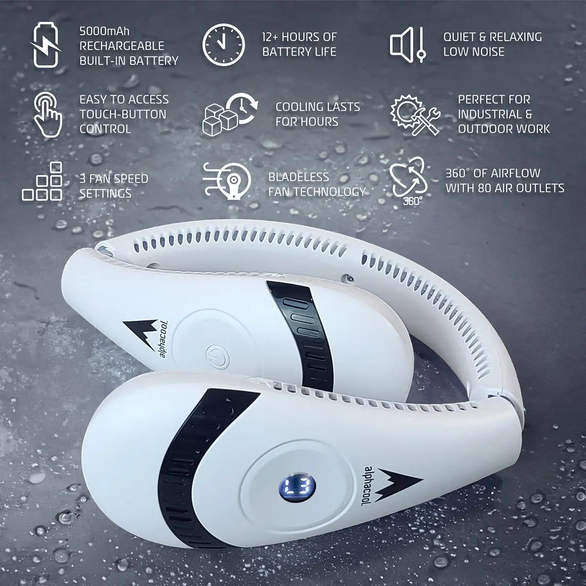 Alphacool Bladeless Neck Fan for Enhanced Comfort and Cooling Performance