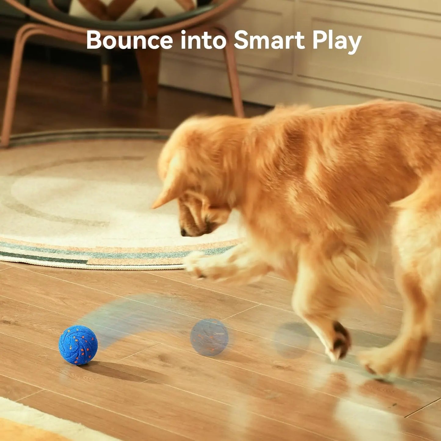 Smart Interactive Dog Toy - Wicked Ball AIR: Automatic Moving, Bouncing, and Rotating Waterproof E-TPU Ball for Medium to Large Breeds