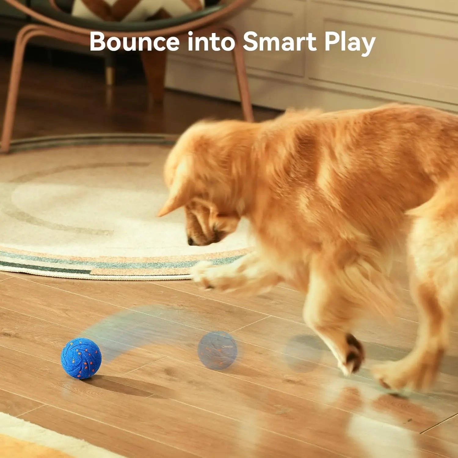 Smart Interactive Dog Toy - Wicked Ball AIR: Automatic Moving, Bouncing, and Rotating Waterproof E-TPU Ball for Medium to Large Breeds