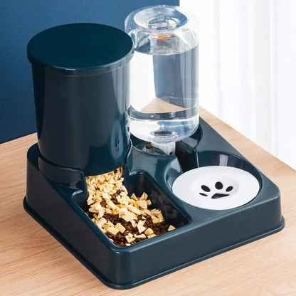 Automatic Dual-Incline Pet Food and Water Dispenser for Indoor Use