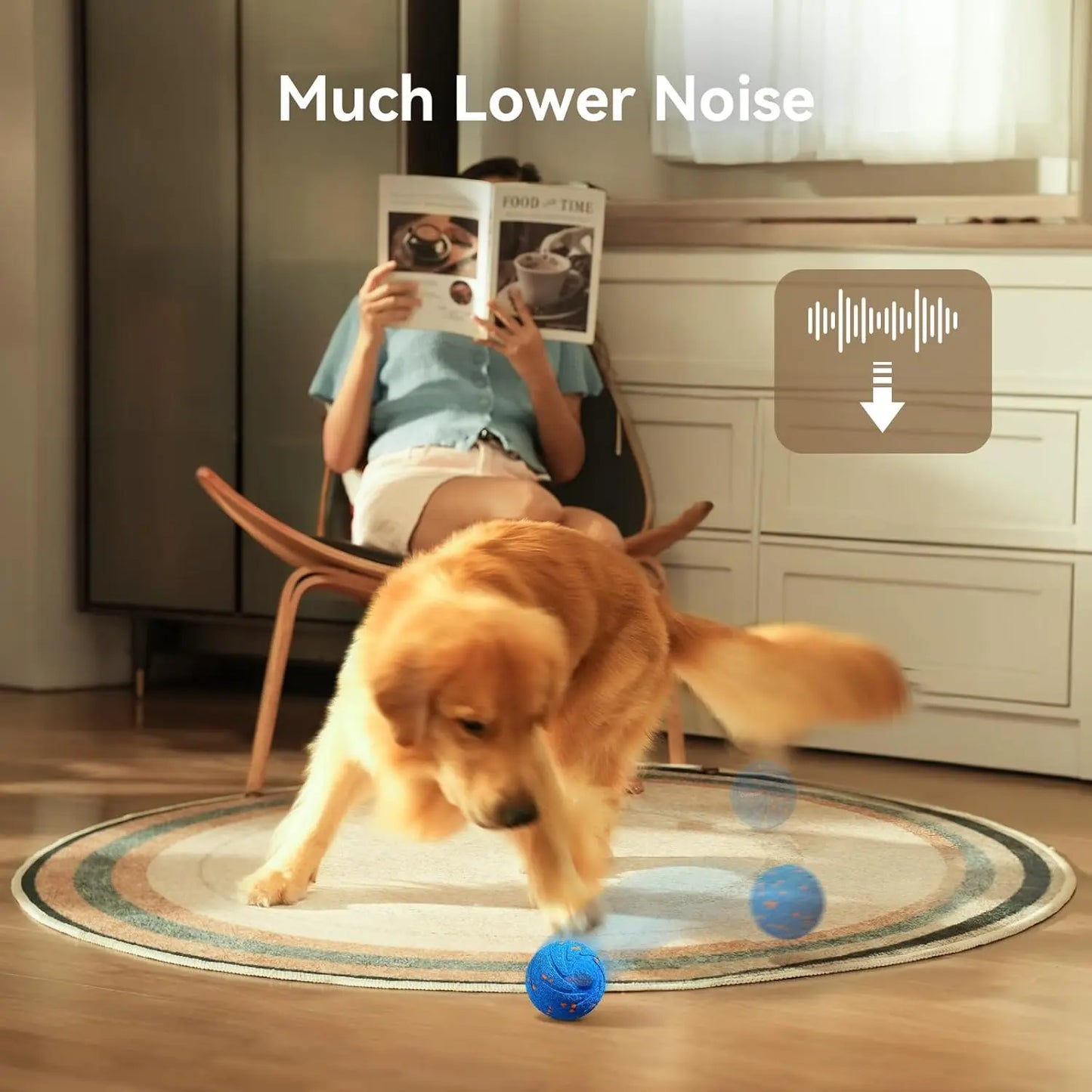 Smart Interactive Dog Toy - Wicked Ball AIR: Automatic Moving, Bouncing, and Rotating Waterproof E-TPU Ball for Medium to Large Breeds