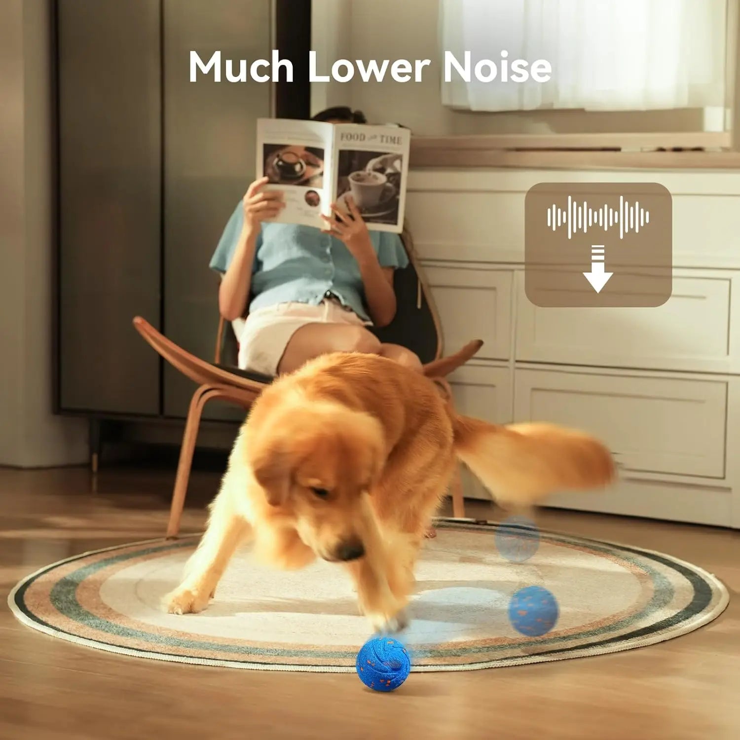 Smart Interactive Dog Toy - Wicked Ball AIR: Automatic Moving, Bouncing, and Rotating Waterproof E-TPU Ball for Medium to Large Breeds