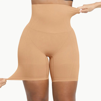 Shapellx Women's High-Waisted Seamless Sculpting Shorts with Tummy Control and Thigh Slimming Features