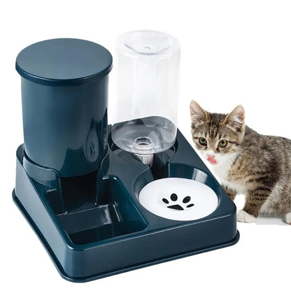 Automatic Dual-Incline Pet Food and Water Dispenser for Indoor Use