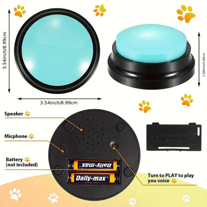 6 Recordable Pet Communication Buttons for Dogs and Cats - Interactive Voice Recording Device for Enhanced Pet Interaction, Battery-Free Design