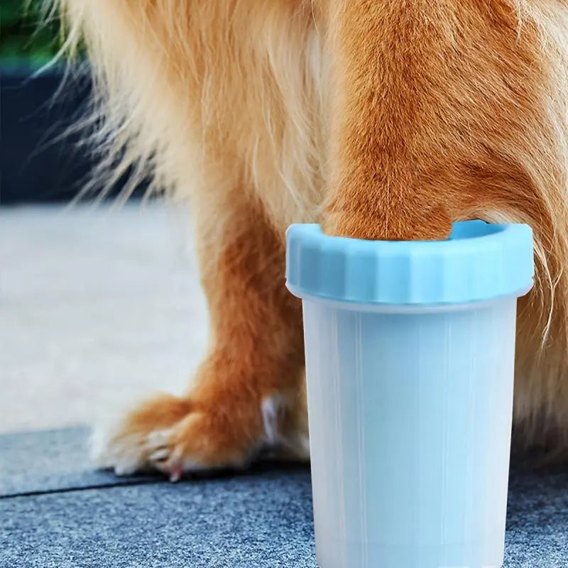 Portable Pet Foot Cleaning Cup with Massage Brush - Rotating Grooming Tool for Dogs and Cats