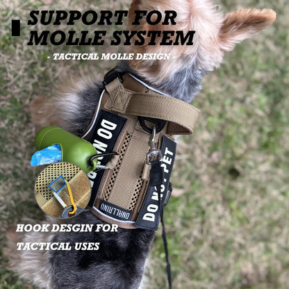 Tactical No-Pull Harness for Dogs and Cats - Breathable Molle Vest with Reflective "Do Not Pet" Patches for Training, Walking, and Hunting