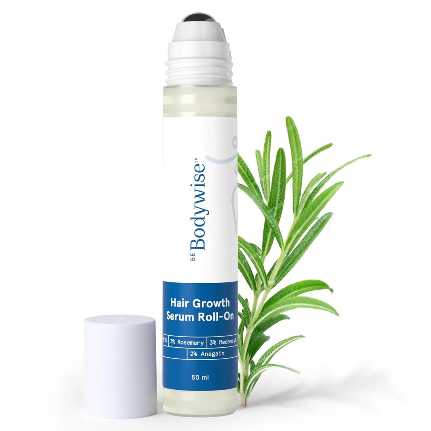 Be Bodywise Advanced Hair Density Roll-On Serum 25 ml | Formulated with 5% Saw Palmetto, 3% Rosemary, 1% Caffeine Herbasome, and 3% Fenugreek | Scalp Treatment for Hair Fall Reduction | Unisex Formula