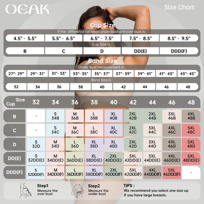 OEAK Women's Seamless Wireless Push-Up Bra - Ultimate Comfort and Support for Activewear