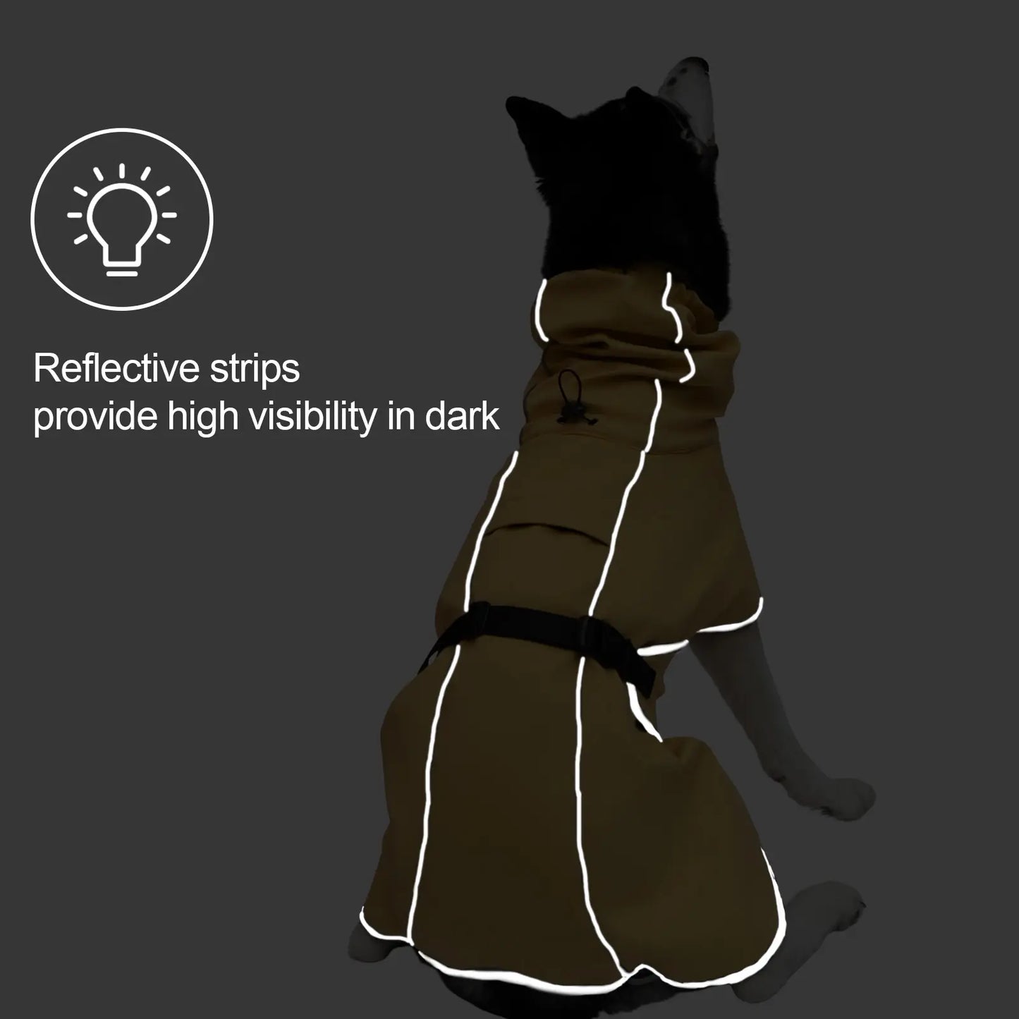 Medium Waterproof Dog Raincoat - Adjustable Lightweight Poncho with Soft Lining for Medium to Large Dogs in Yellow