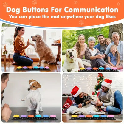 6 Recordable Pet Communication Buttons for Dogs and Cats - Interactive Voice Recording Device for Enhanced Pet Interaction, Battery-Free Design