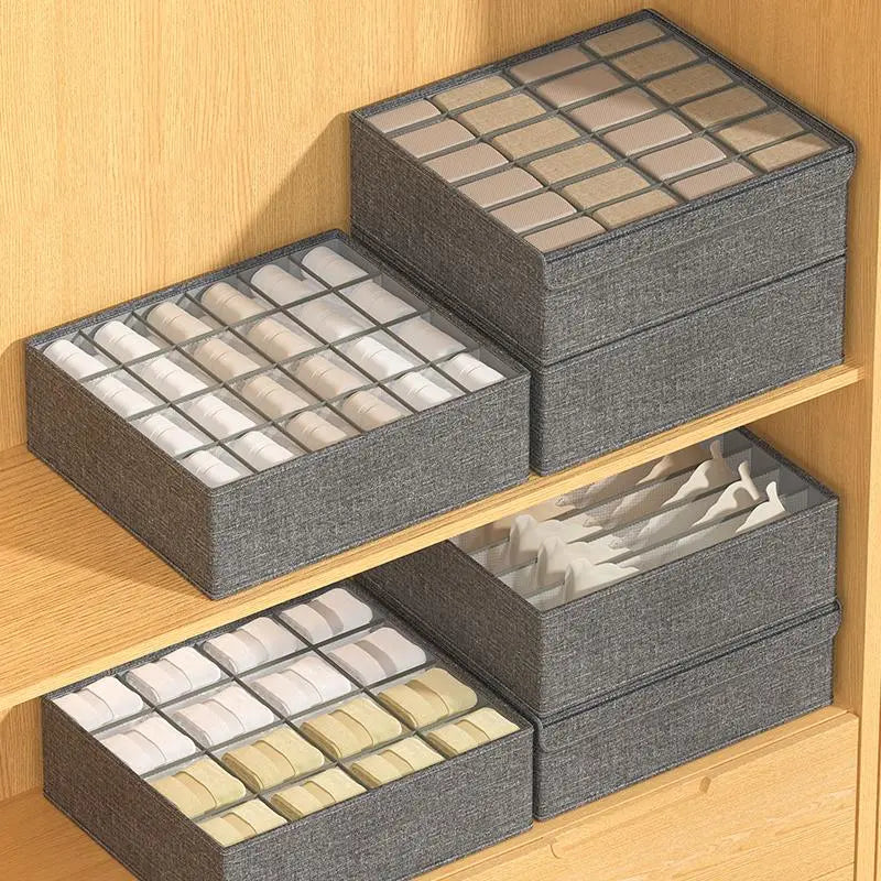 Socks and Underwear Storage Organizer Box with Multi-Grid Design for Optimal Clothing Organization