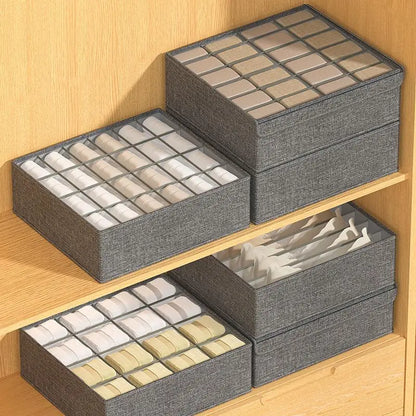 Socks and Underwear Storage Organizer Box with Multi-Grid Design for Optimal Clothing Organization