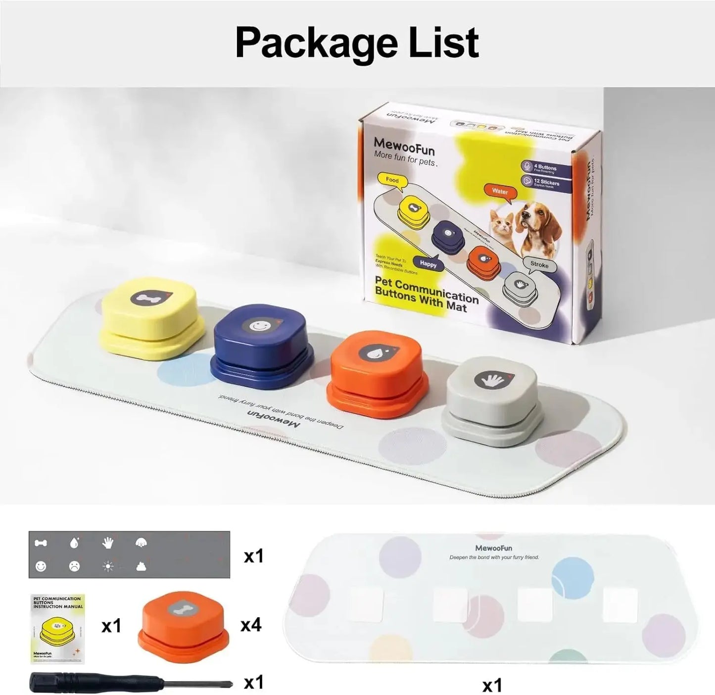 Recordable Dog Training Buttons and Mat for Enhanced Canine Communication and Training