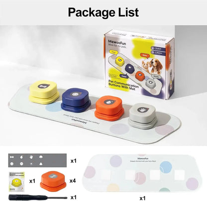 Recordable Dog Training Buttons and Mat for Enhanced Canine Communication and Training