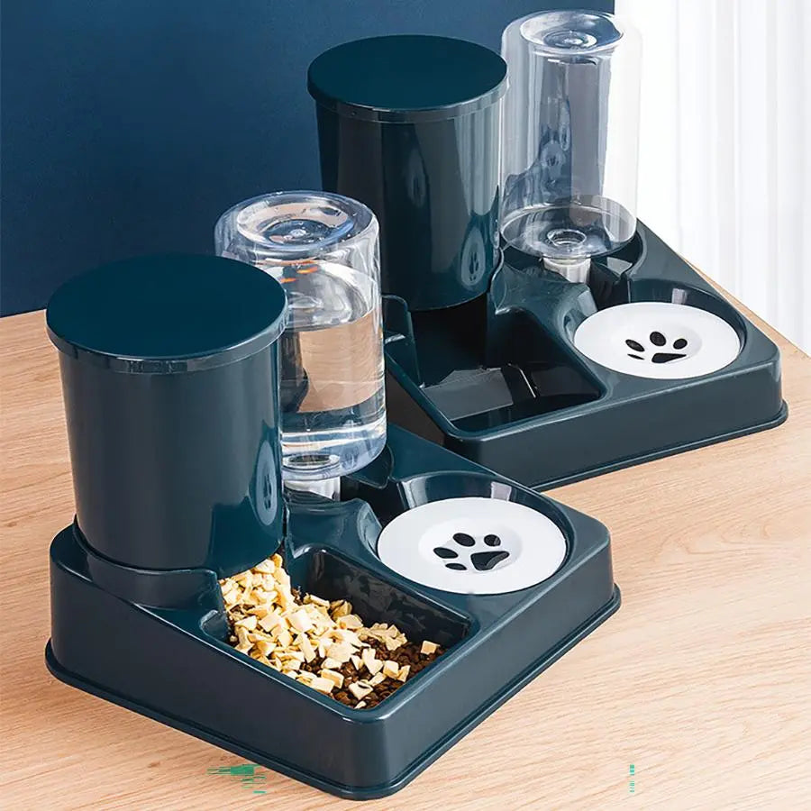 Automatic Dual-Incline Pet Food and Water Dispenser for Indoor Use