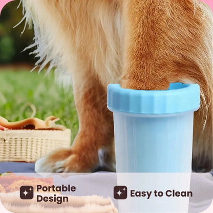Portable Pet Foot Cleaning Cup with Massage Brush - Rotating Grooming Tool for Dogs and Cats