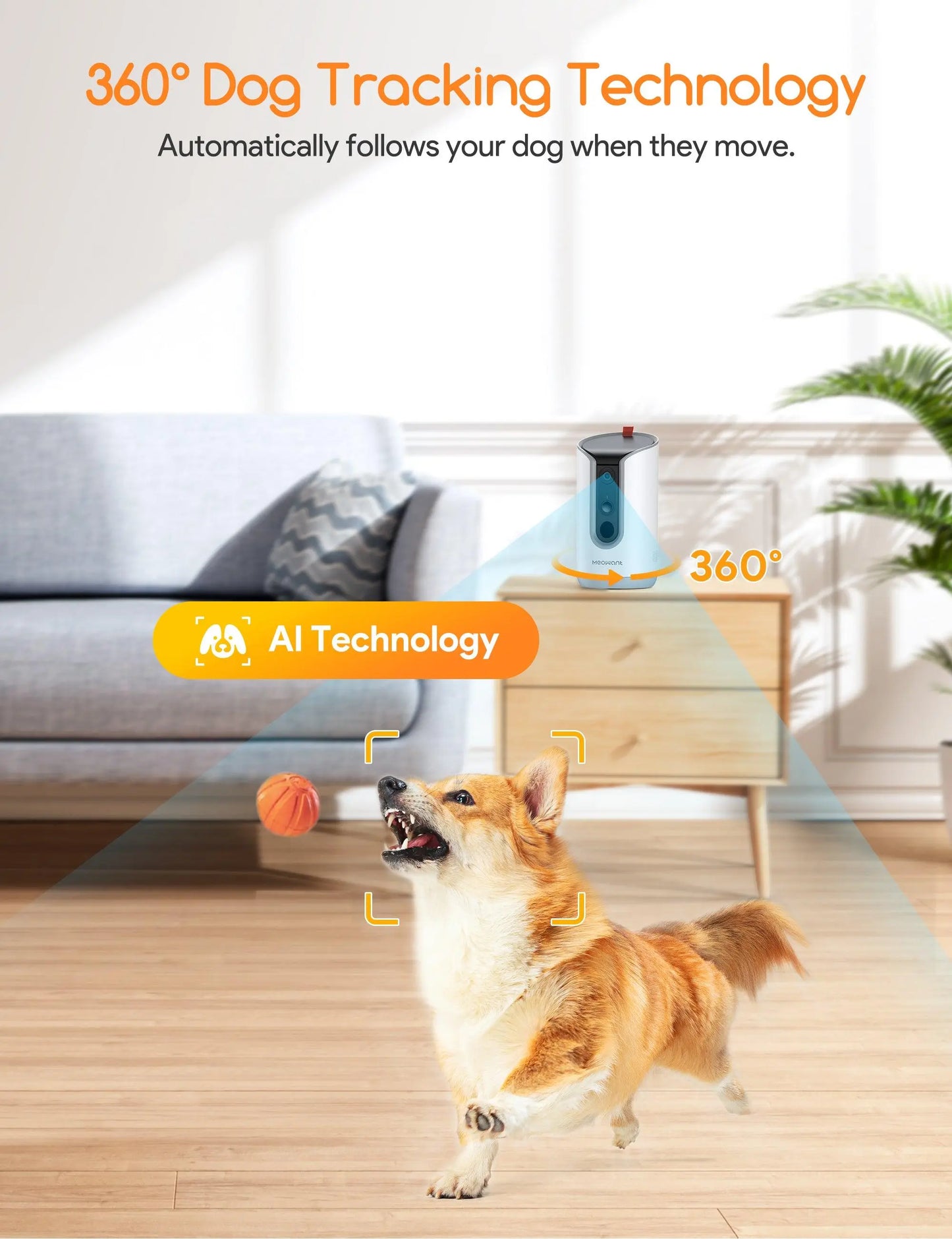Meowant Dog Treat Dispenser with 2K HD Camera