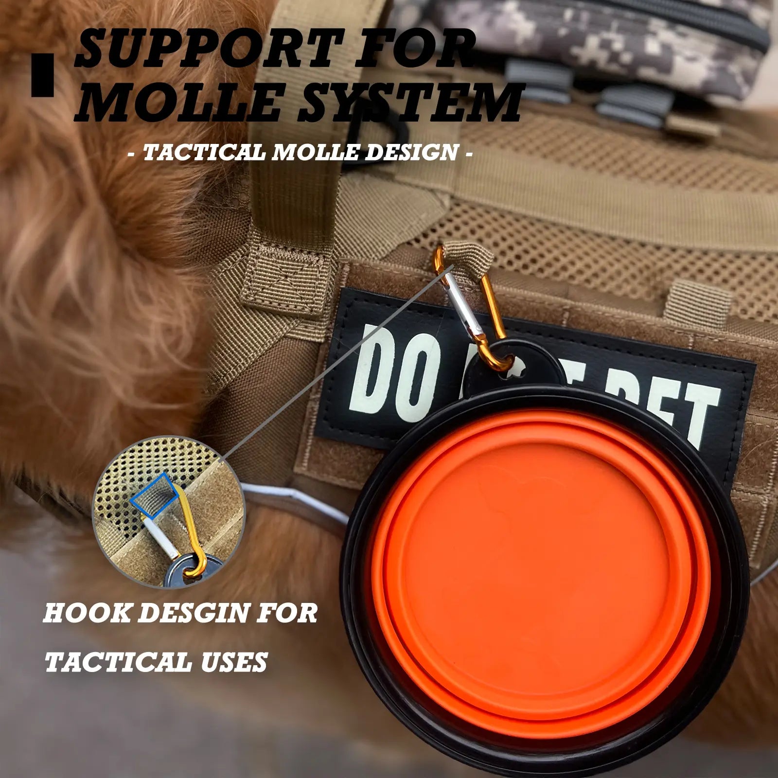 Tactical No-Pull Harness for Dogs and Cats - Breathable Molle Vest with Reflective "Do Not Pet" Patches for Training, Walking, and Hunting