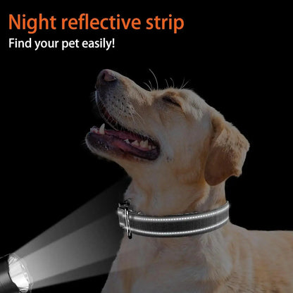 Premium Waterproof Dog Collar with Airtag Compatibility, Reflective Soft Padding, and Adjustable Safety Case for Large Breeds