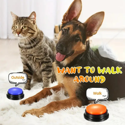 6 Recordable Pet Communication Buttons for Dogs and Cats - Interactive Voice Recording Device for Enhanced Pet Interaction, Battery-Free Design
