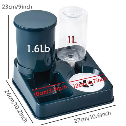 Automatic Dual-Incline Pet Food and Water Dispenser for Indoor Use