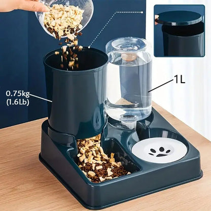 Automatic Dual-Incline Pet Food and Water Dispenser for Indoor Use